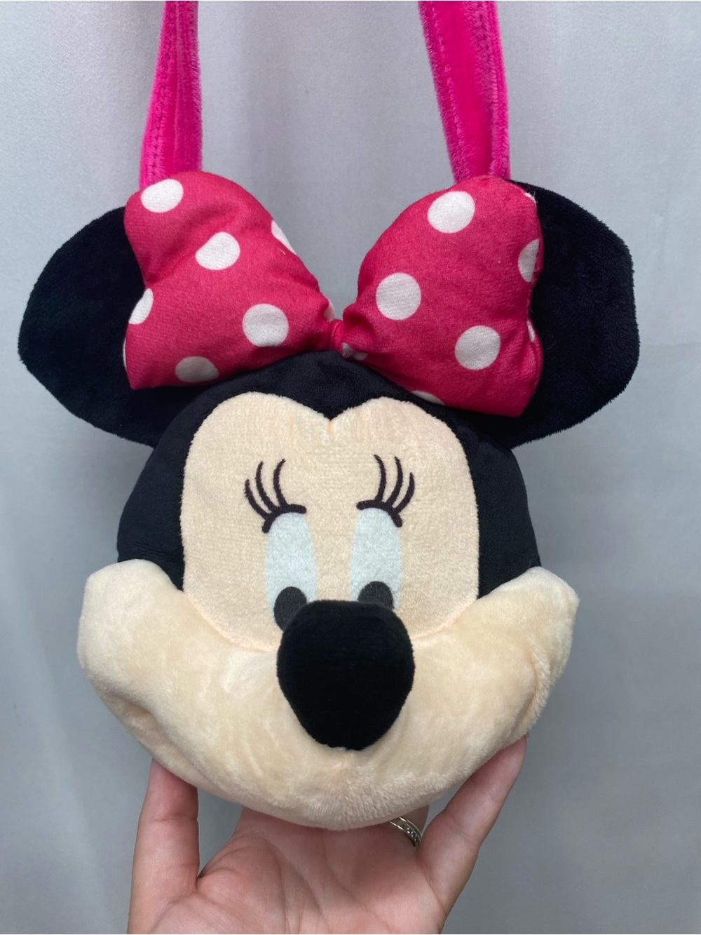 Minnie Mouse plush purse fleece Disney pink travel girls small